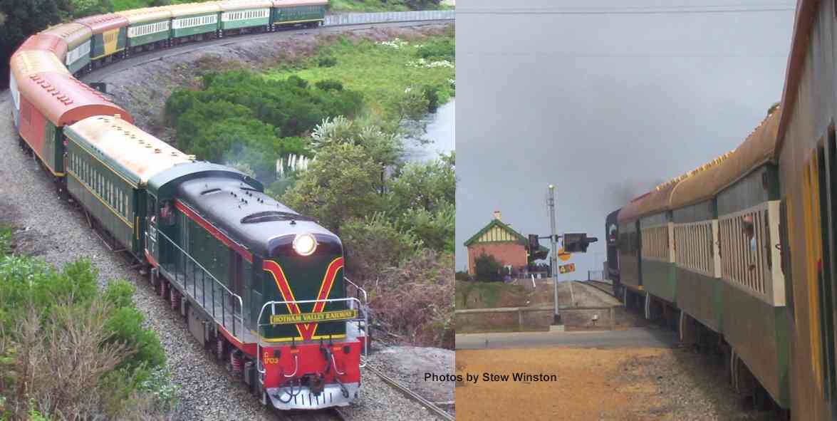 Albany Whaler on left leaving Albany - Arriving at Mt Barker on right. Photos by Stew Winston