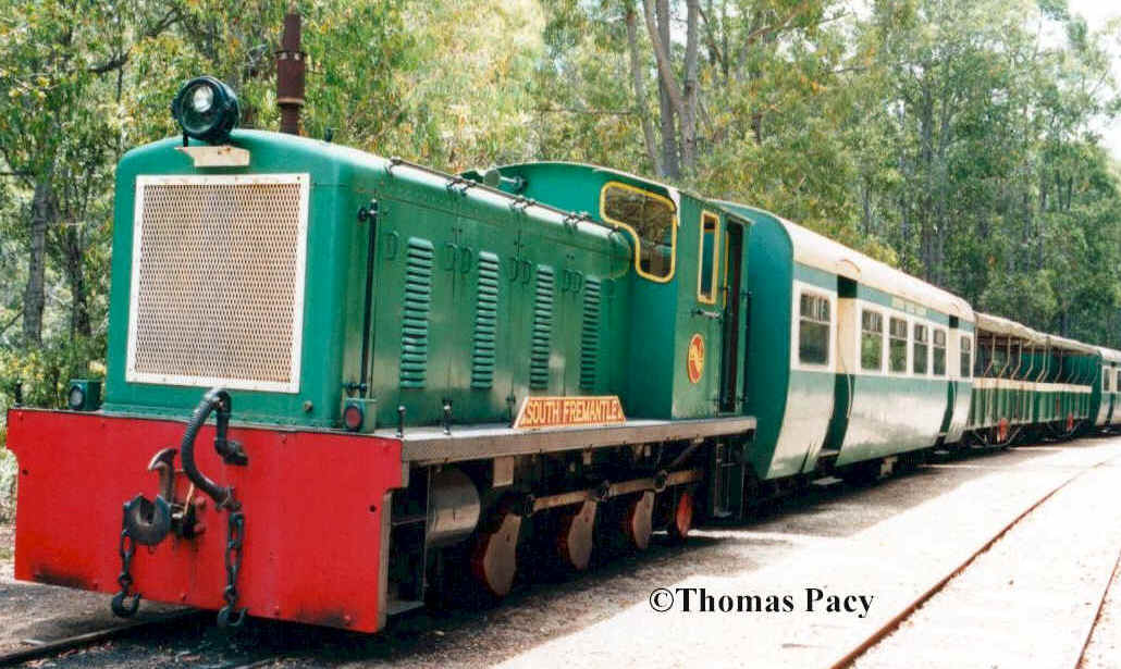 Ex South Fremantle Power Station Locomotive SEC1 awaits departure time at Etmilyn.  This photo by Thomas Pacy  