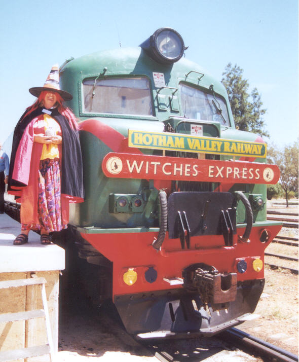 Ezmarelda Jones - sister of Casimus Jones with her favourite locomotive