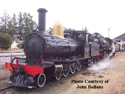 G123 and W 903 ready to depart Pinjarra for Dwellingup on the Wednesday Steam Ranger