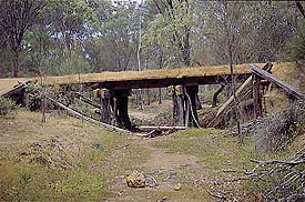 Remains of trestle bridge near  Congelin on 14mile brook