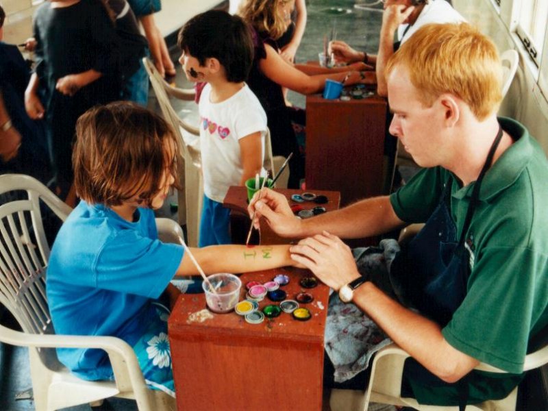 On board activities include Face Painting and anything else like arms and legs